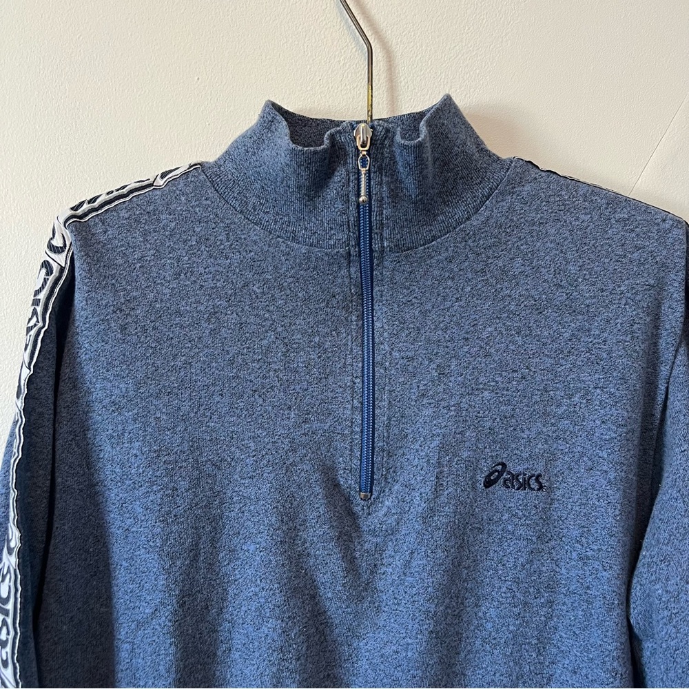 Vintage Asics Men's Blue Zip Up Sweater Made in Italy Size Large - Picture 2 of 10